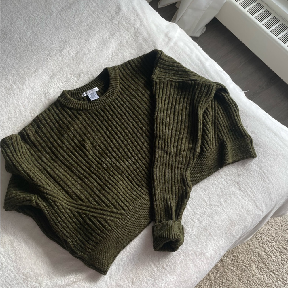 UO Army Green Ribbed Sweater